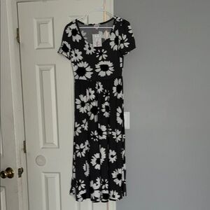 LuLaRoe Black and White Casual Midi Sundress